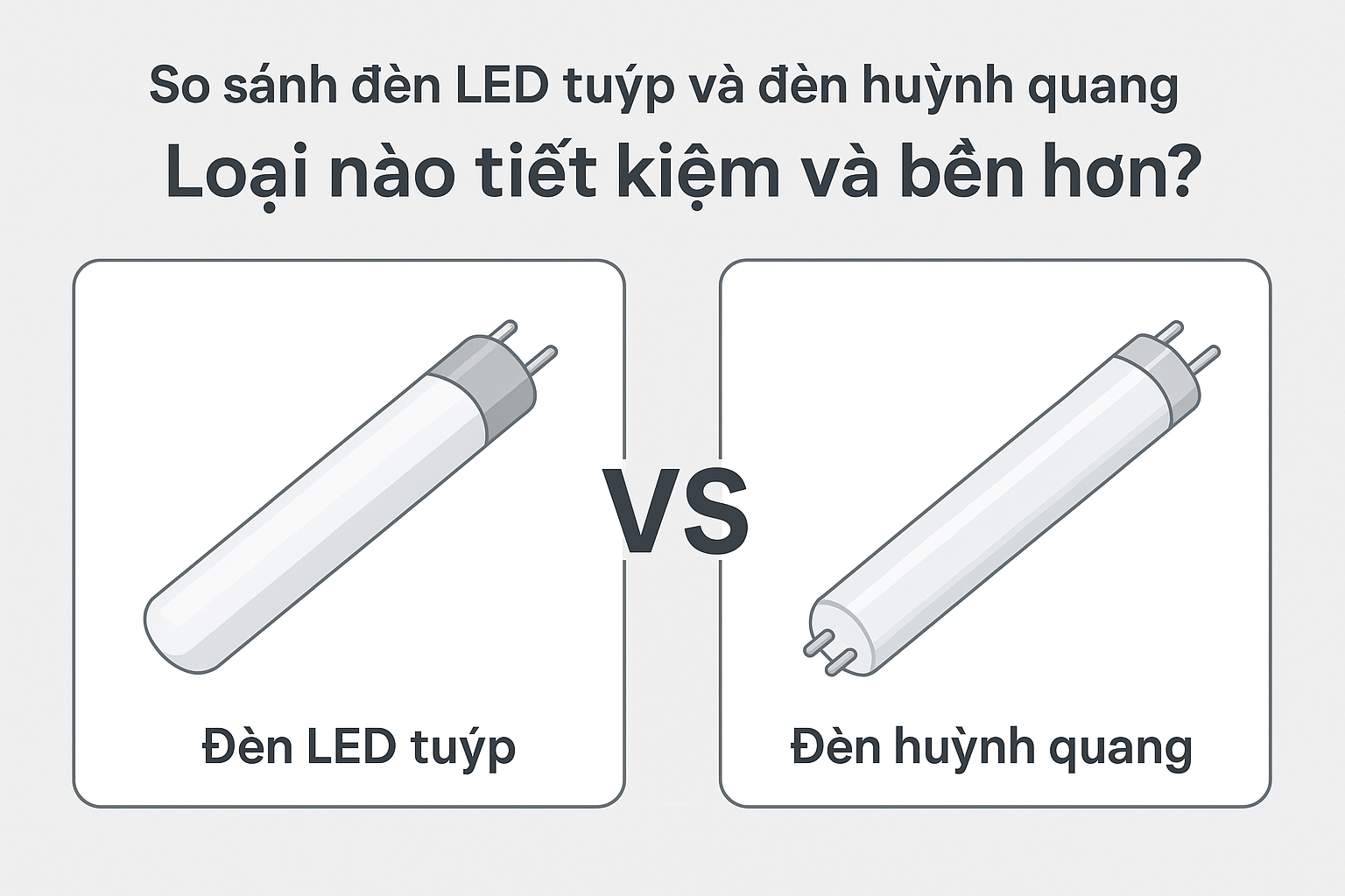 So sánh đèn LED tuýp và đèn huỳnh quang